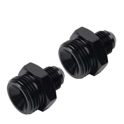 Black Aluminum AN6 Flare to 8AN ORB Male Fitting Adapter w/ O-Rings