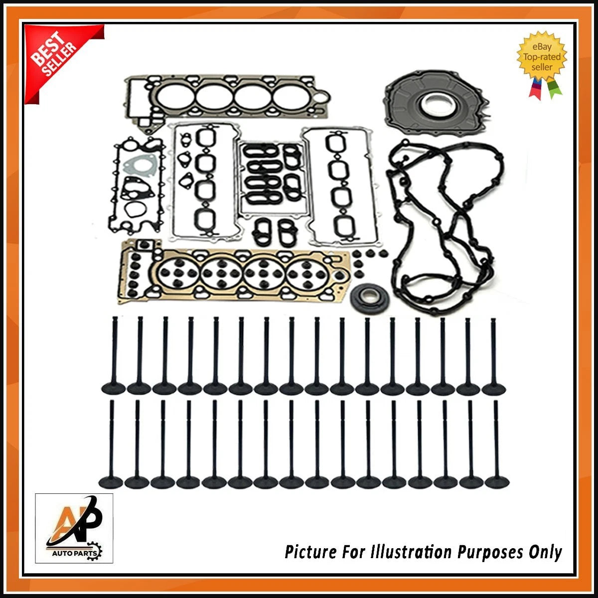 Engine Gasket Set with Inlet and Exhaust Valves for Land Rover 5.0 (2010–2017)