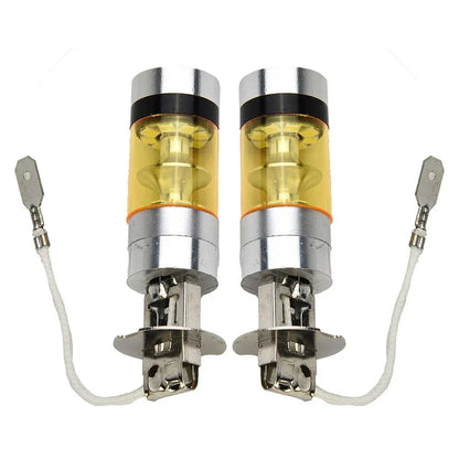 2 x H3 100W 2828SMD LED Car Fog Light Tail Lamps Bulbs Yellow 12-24V