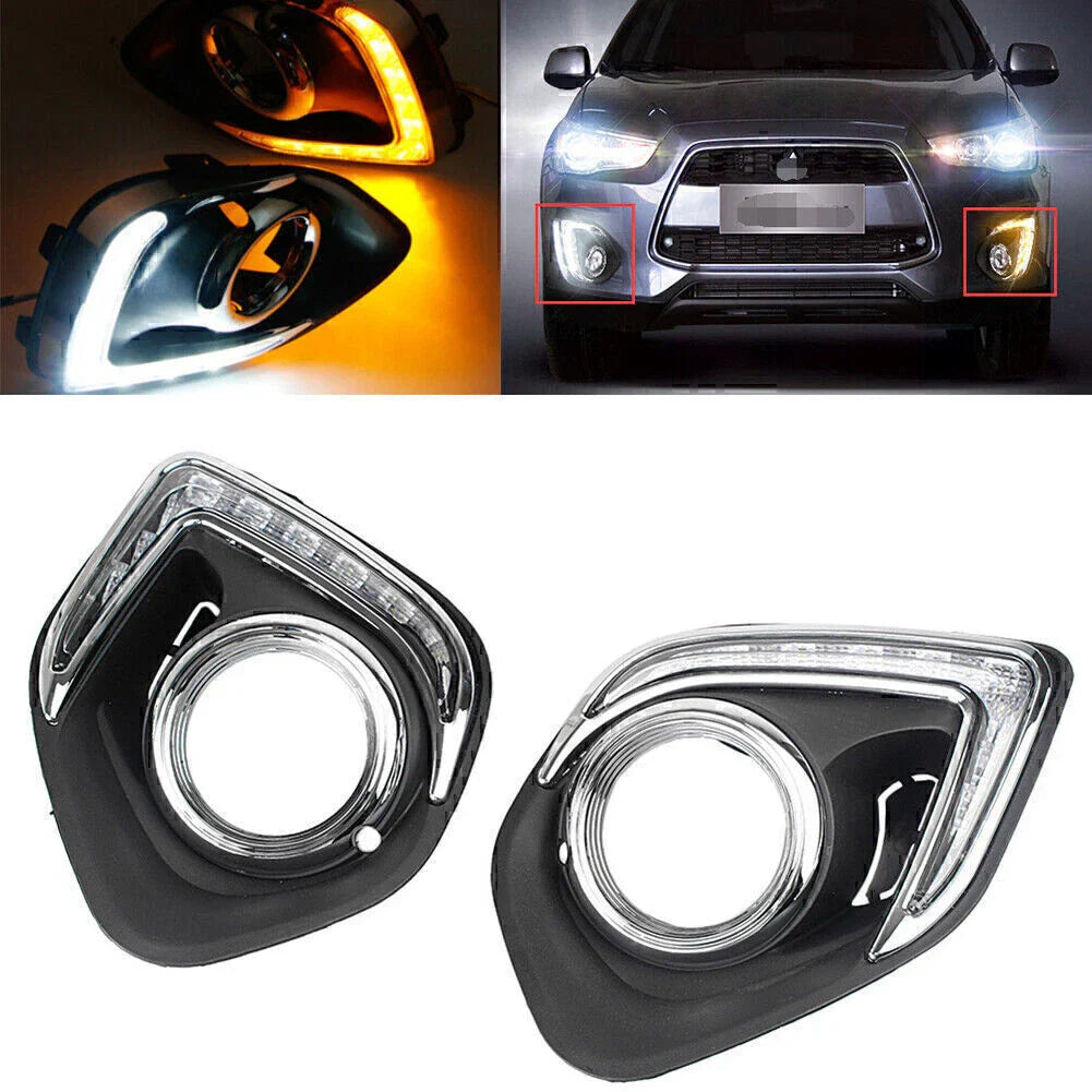 LED DRL Daytime Running Light w/ Turn Signal for Mitsubishi ASX Outlander (13-14)