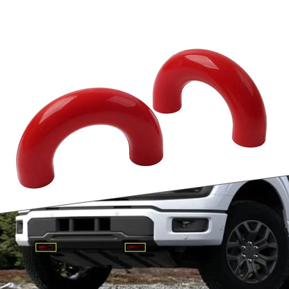 Front Tow Hook Covers for Ford F150, Bronco, Toyota Tundra (04-24, 17-21) Red