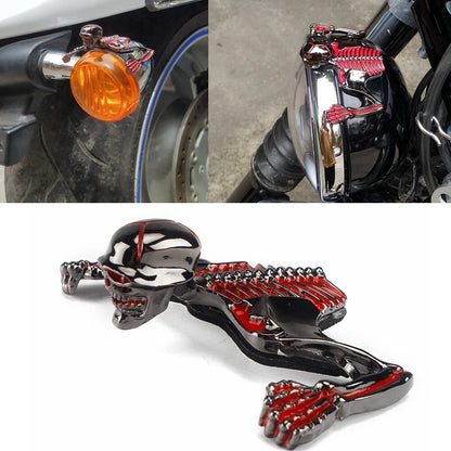 7" Headlight Visor & Skull Ornament for Sportster Bobber