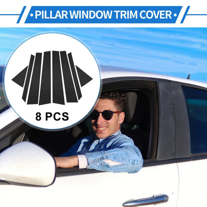8 Pcs Black Door Pillar Window Trim for Hyundai Tucson (2016-2018)