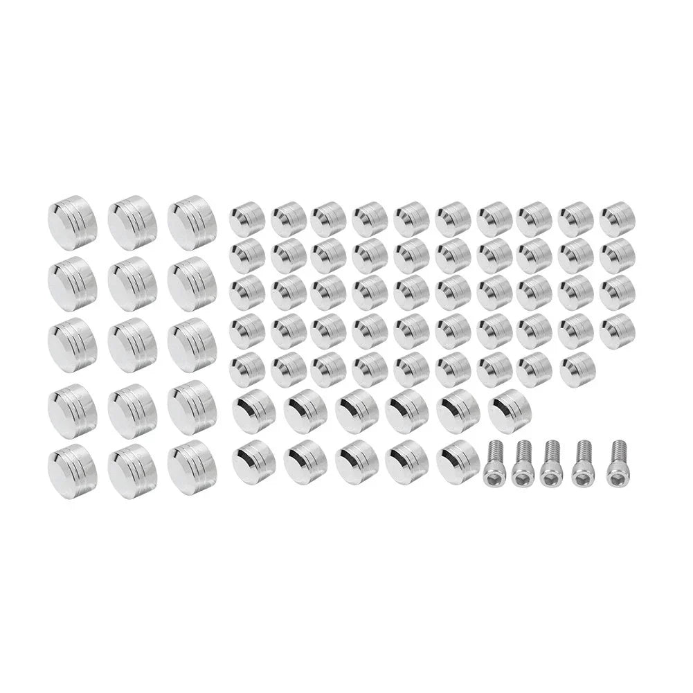 75X Chrome Engine Bolt Caps for Harley Touring Road King Street Glide (07-16)