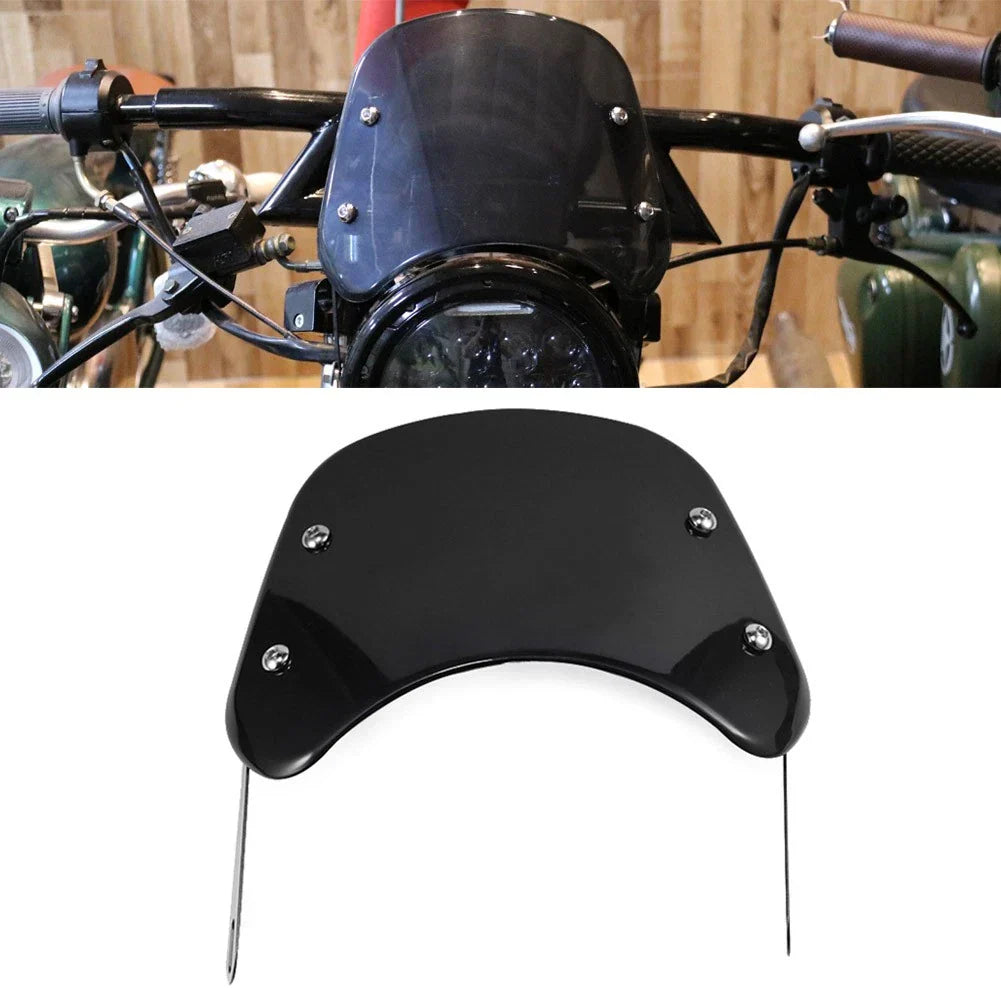 5-7'' Round Headlight Windscreen for Universal Fit Motor Black