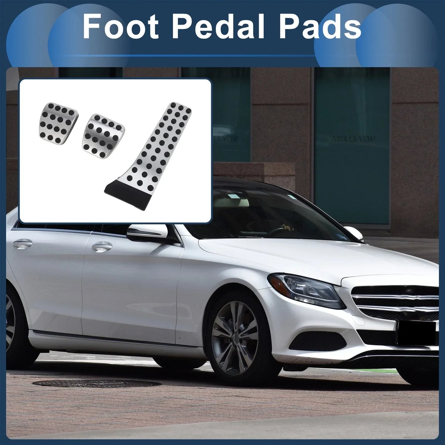 Manual Footrest Pedals Cover for Mercedes Benz C Class (2007-2014)