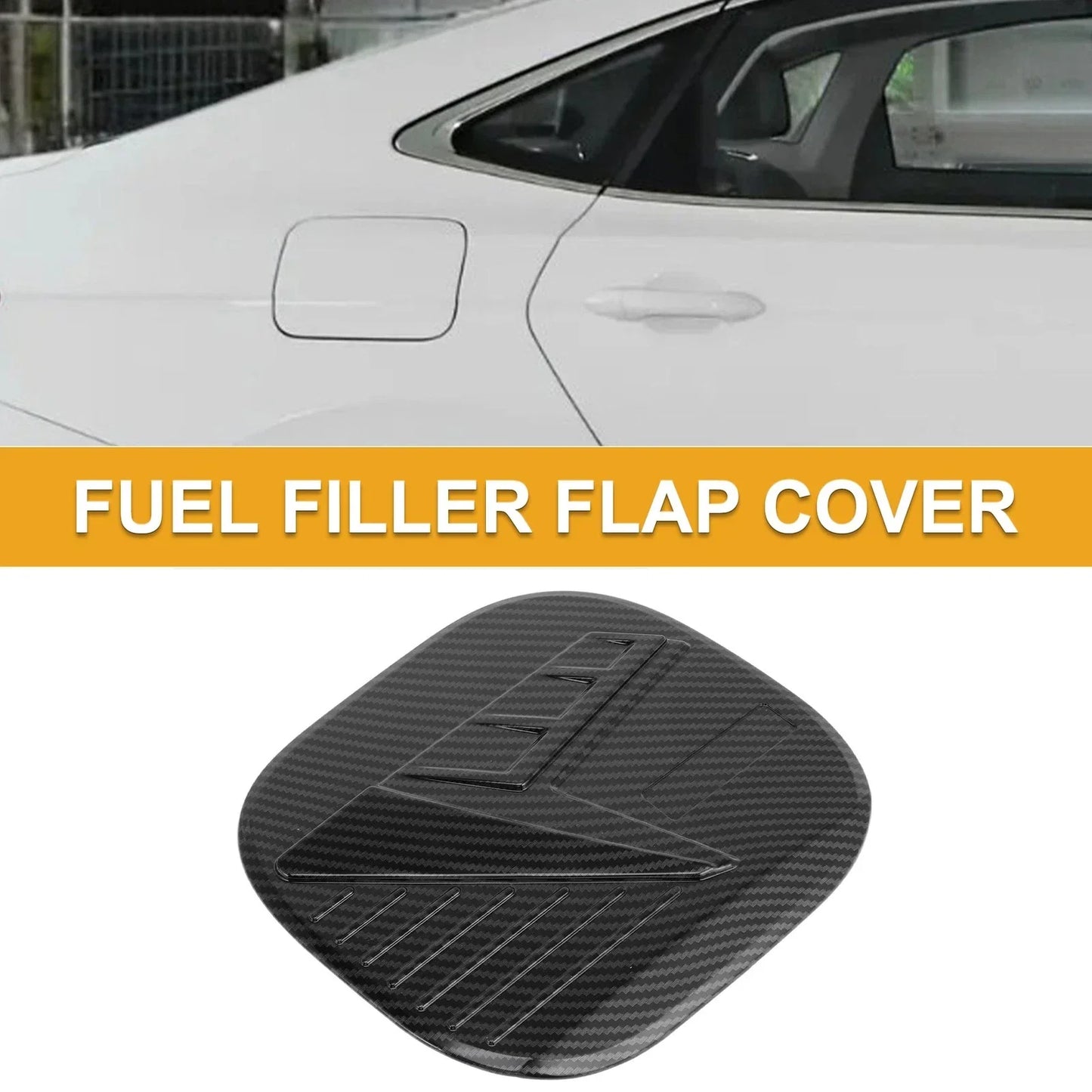 Fuel Tank Door Cap for Hyundai Tucson 2021-2025 Gas Tank Flap Carbon Fiber Black
