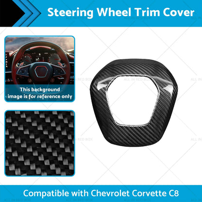 Real Carbon Fiber Steering Wheel Center Cover for Corvette C8 (2020-2023)