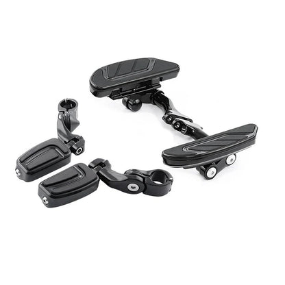 Passenger Floorboards & 1-1/4" Highway Footpegs for Harley Road Glide (93-25)