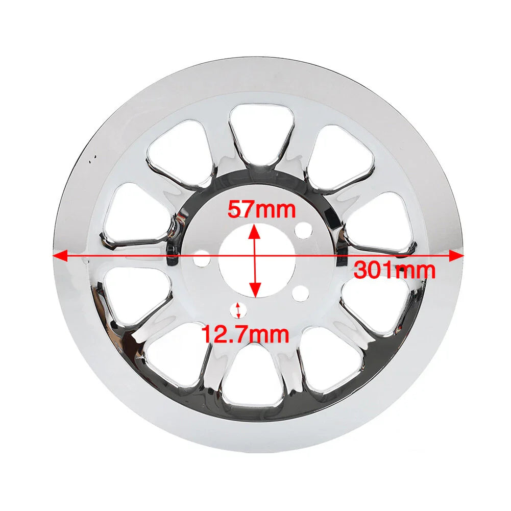 Chrome Outer Rear Pulley Cover Insert for Harley Softail Fat Boy (07-17)