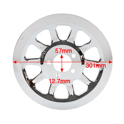 Chrome Outer Rear Pulley Cover Insert for Harley Softail Fat Boy (07-17)