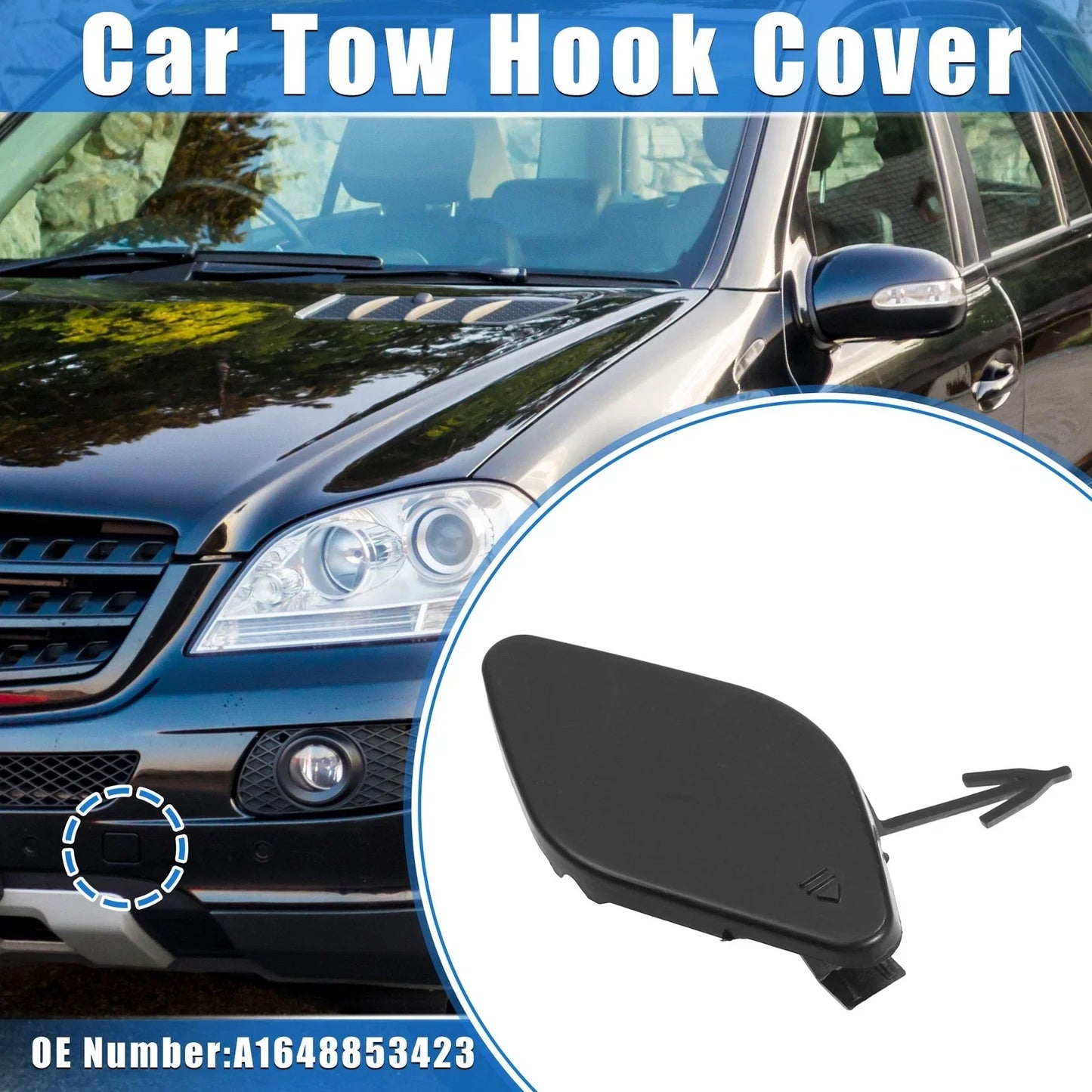 Front Bumper Tow Hook Eye Hole Cover for Mercedes-Benz ML 550 (2006-2011)