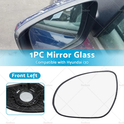 Left Side Mirror Glass with Back Plate for Hyundai i30 (2007-2012)
