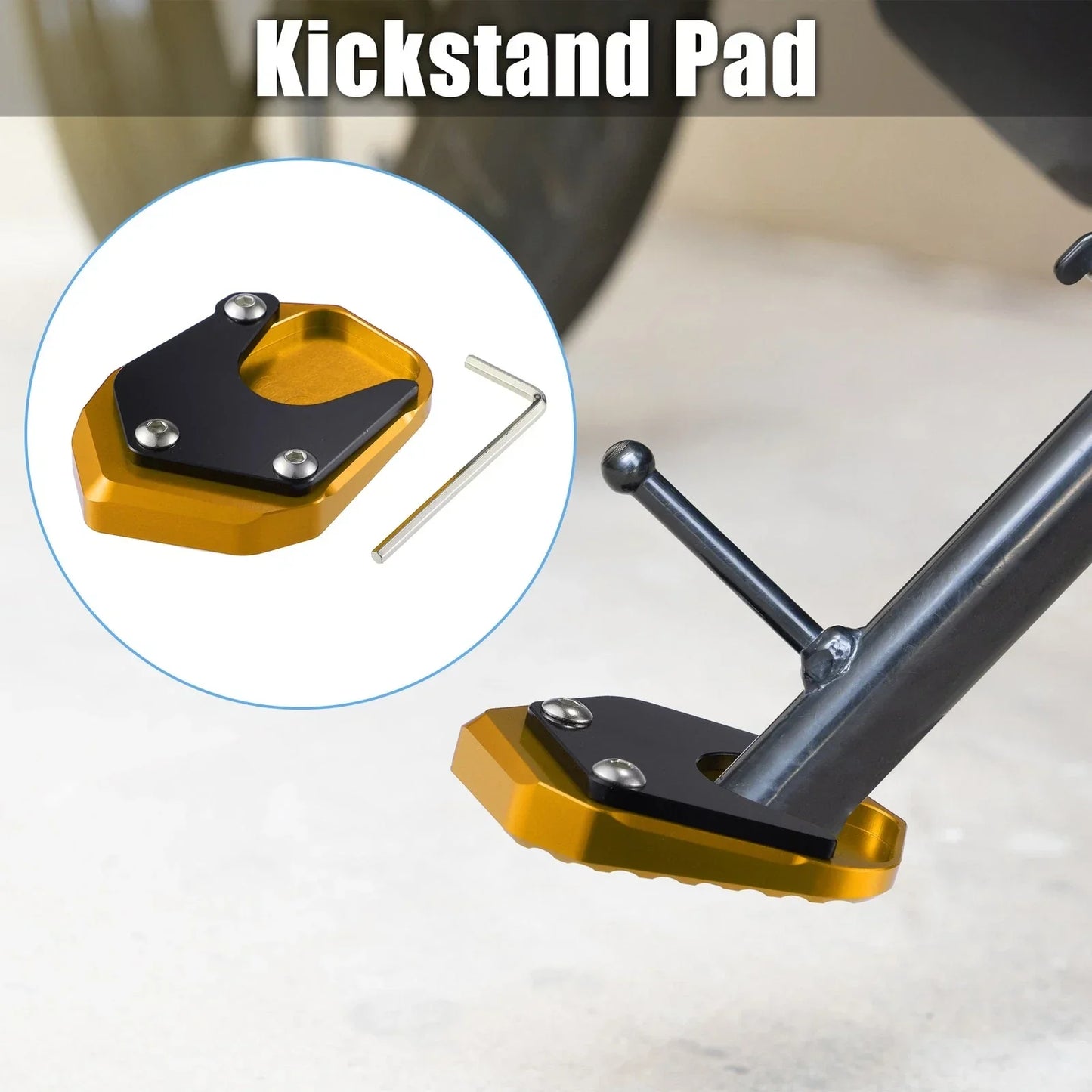 Aluminum Alloy Motorcycle Kickstand Plate Pad for Honda - Gold