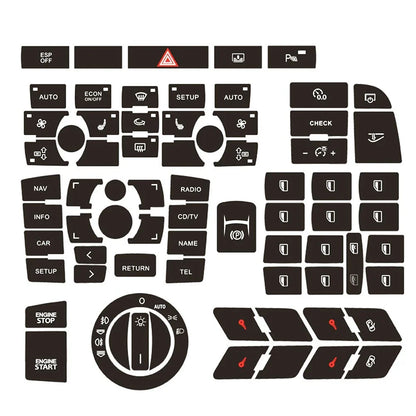 Panel Button for A6 Clima Decals Stickers Black Vinyl