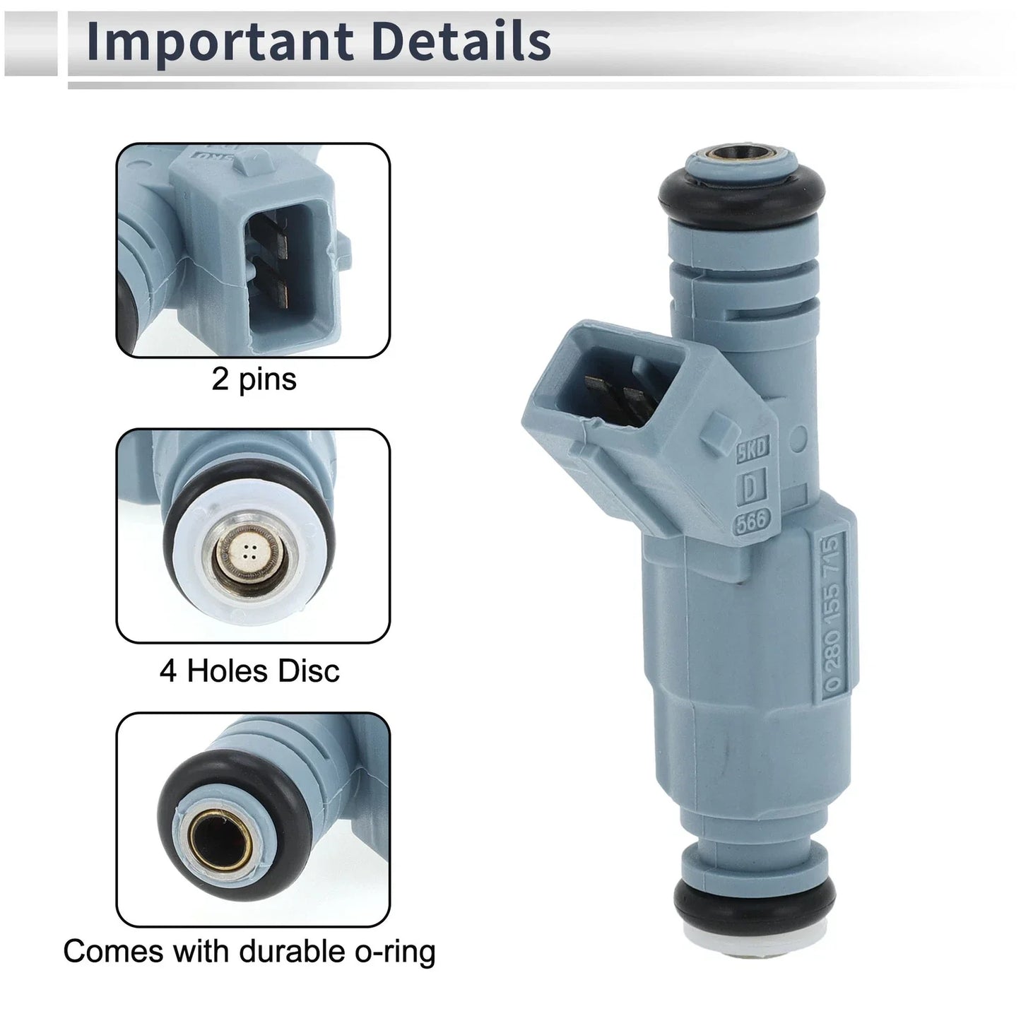 Fuel Injector 2 x No.0280155715 for Dodge Durango 5.2L 5.9L (1996-1999)