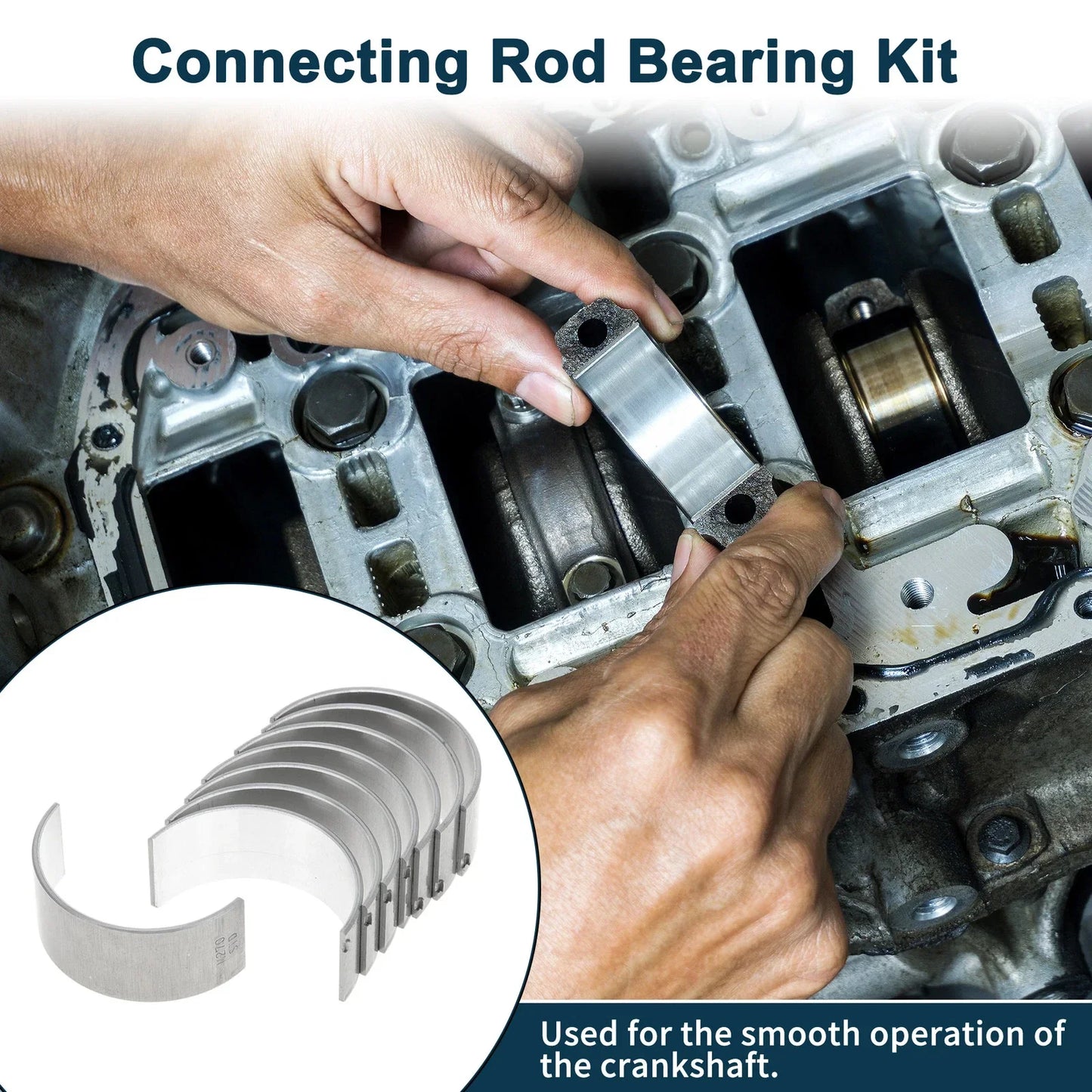 Connecting Rod Bearing Set for Mercedes-Benz (A2700380110) 8 Pcs