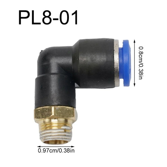 10 x External Thread Elbow Quick Connector 1/8 L Fitting Connector
