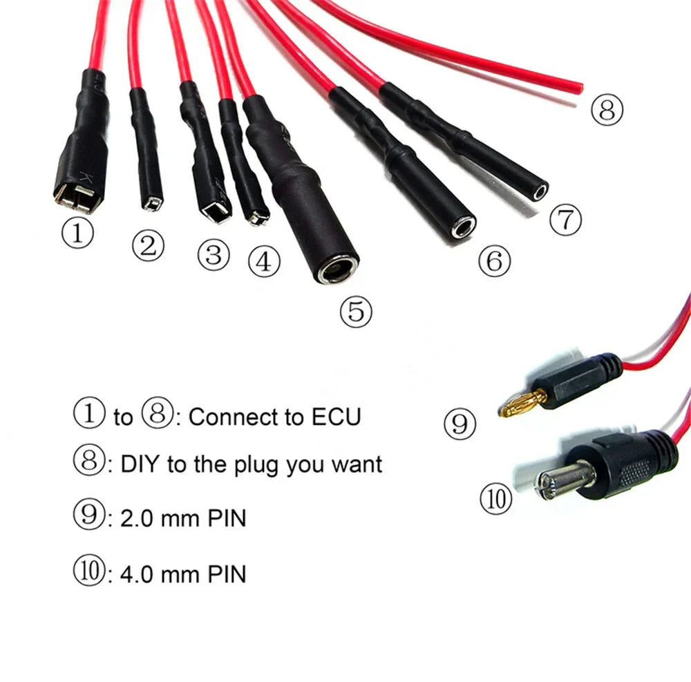 8-Way ECU Breakout Leads for Automotive Diagnostic Oscilloscope Cable