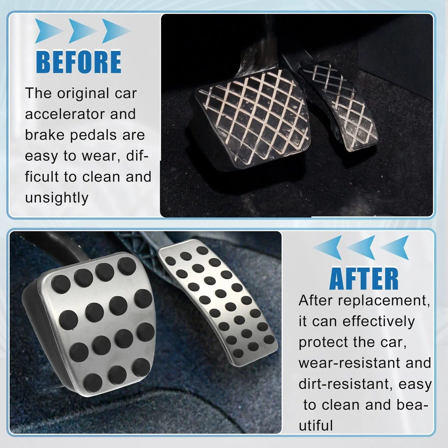 5 Pcs Accelerator & Brake Pedal Covers for Mercedes-Benz A B CLA GLA