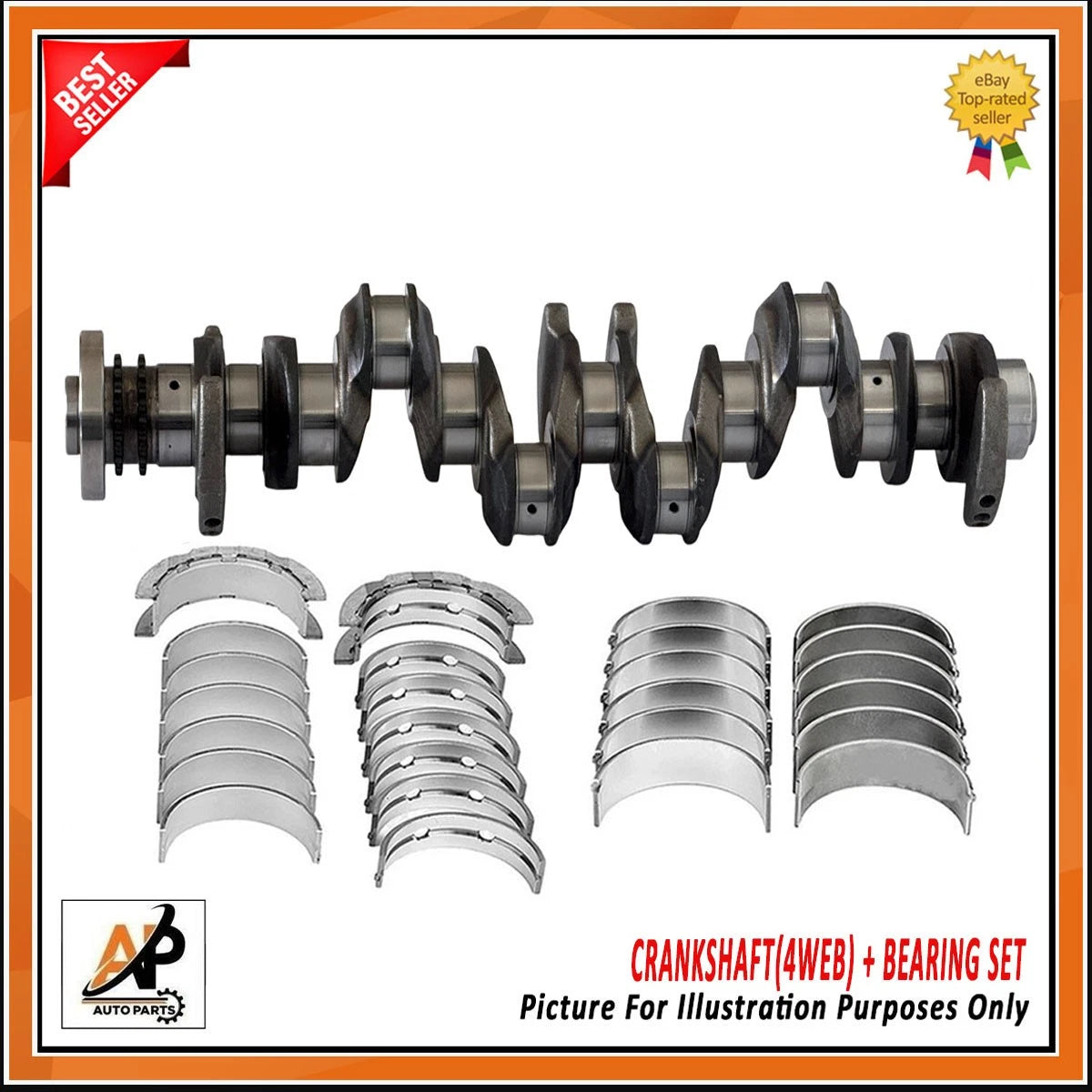 Crankshaft with Main and Conrod Bearings Replacement for BMW N57 (2009–2015)