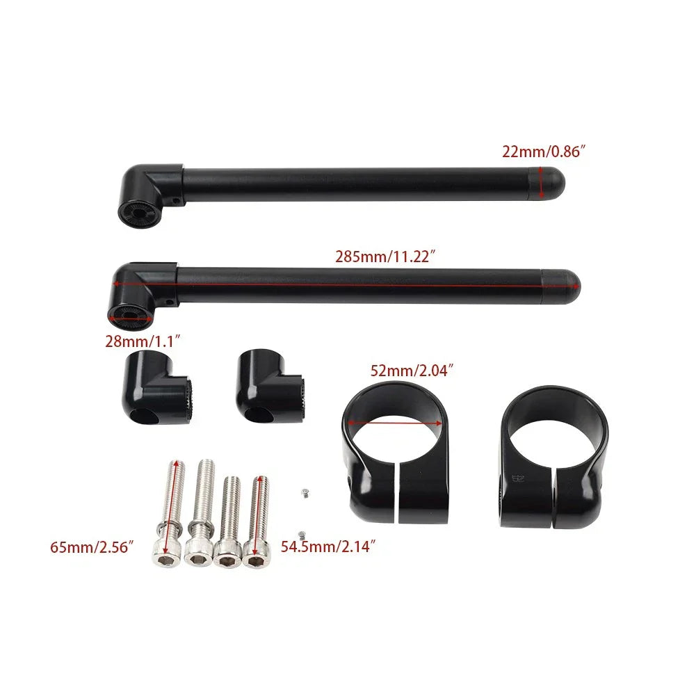 52MM Cafe Racer 7/8" Clip-On Handlebar for Universal Motorcycles