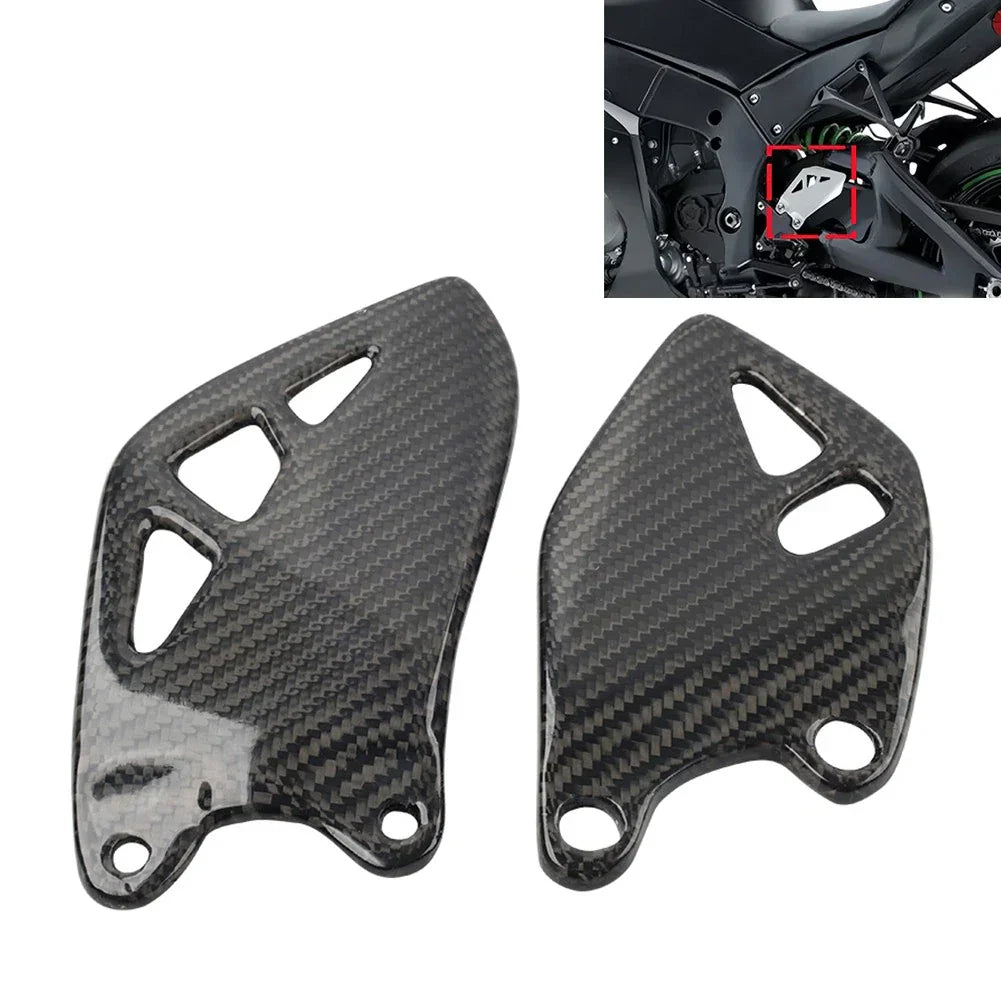 Carbon Fiber Footrest Plate Heel Guard for Kawasaki ZX-10R 2015-2024