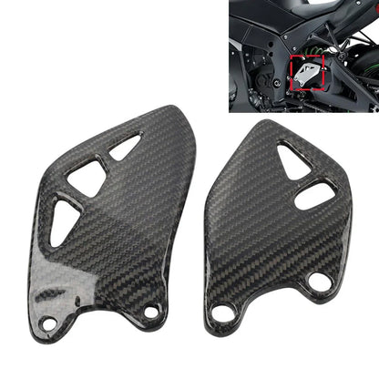 Carbon Fiber Footrest Plate Heel Guard for Kawasaki ZX-10R 2015-2024