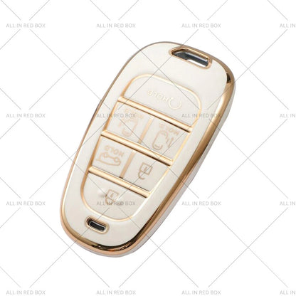 TPU 6-Button Key Fob Cover for Hyundai Sonata Tucson Santa Fe (2011-2023)