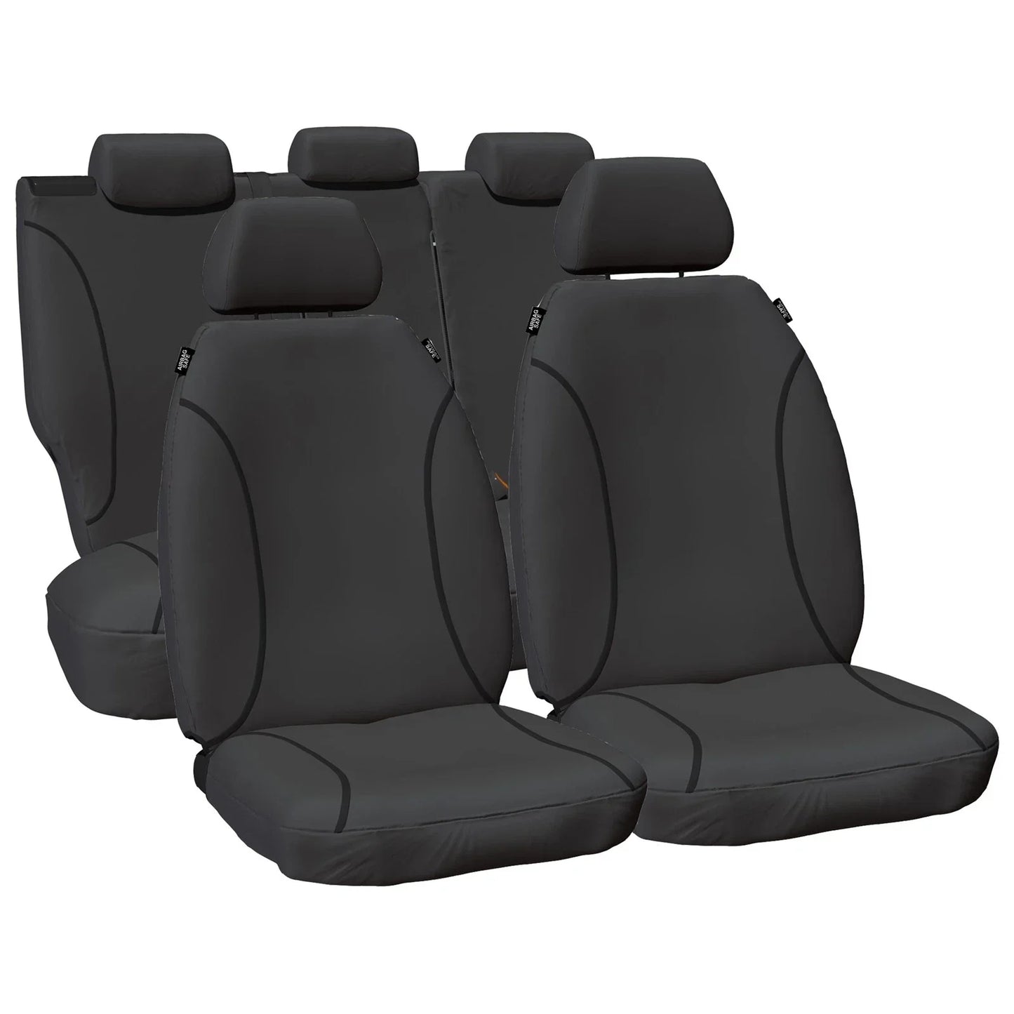 Front & Rear Heavy Duty Canvas Car Seat Covers Set for Hilux GGN15 GGN25 05~15