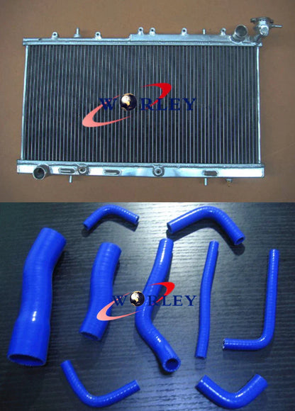 Aluminum Radiator & Hose for Nissan N14 GTIR SR20DET Pulsar N15 (1991-1999)