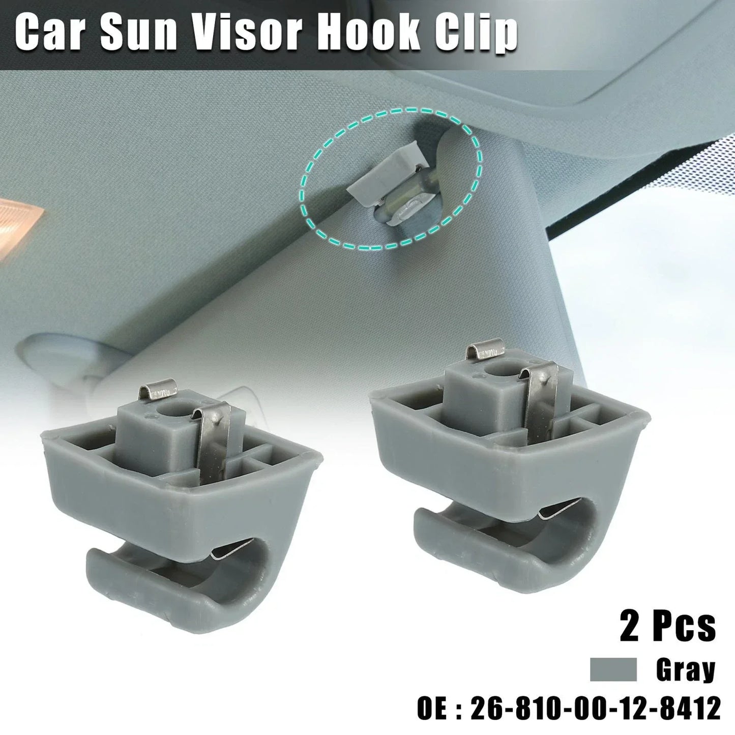 Car Sun Visor Hook Clip for Mercedes Benz W123 W124  - 2 Pcs