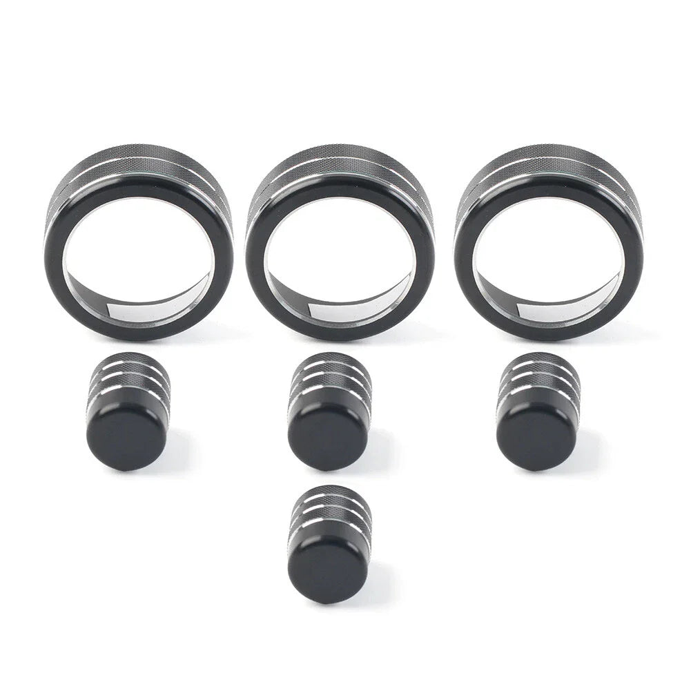 7x Switch Knob Ring Cover Trim for Honda Civic 2022+ CR-V 2023-2024 Black
