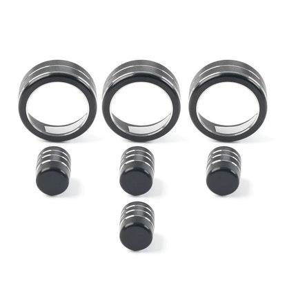 7x Switch Knob Ring Cover Trim for Honda Civic 2022+ CR-V 2023-2024 Black