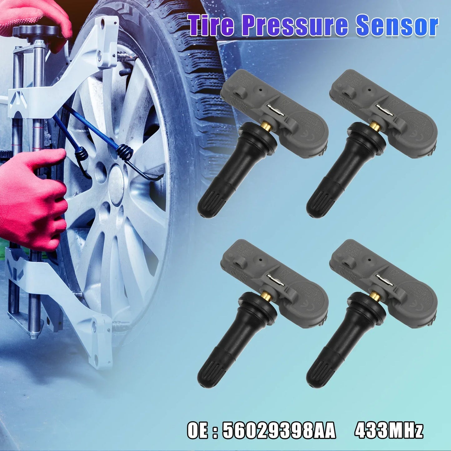 4 x Tire Pressure Monitoring System Sensors 433MHz for Chrysler (2011-2019)