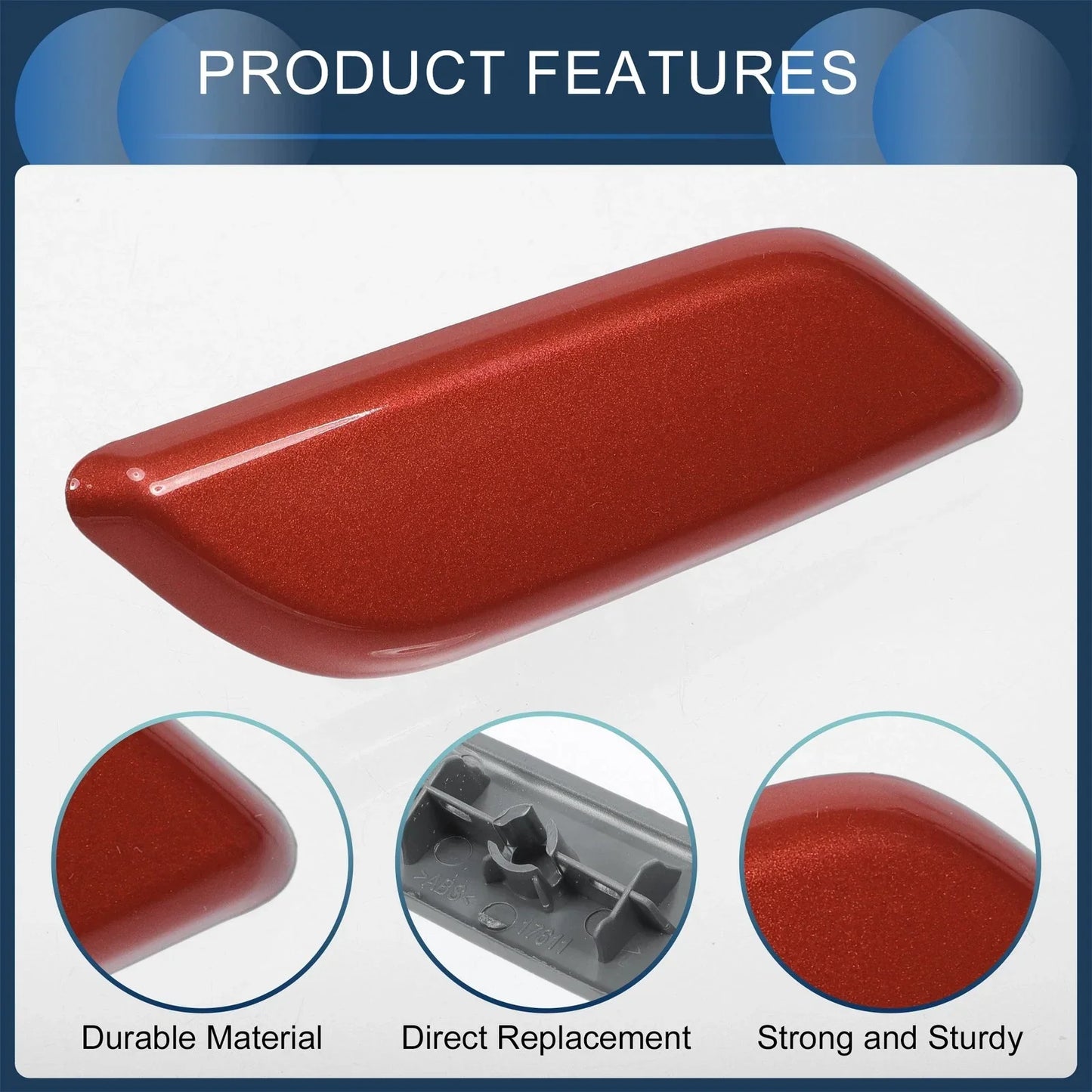 Front Right Washer Nozzle Cover for Honda Accord VIII 2011-2013 Red 1 x