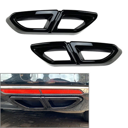 Black Rear Exhaust Muffler Tail Pipe Cover Trim for VW Passat Variant (2016-19)