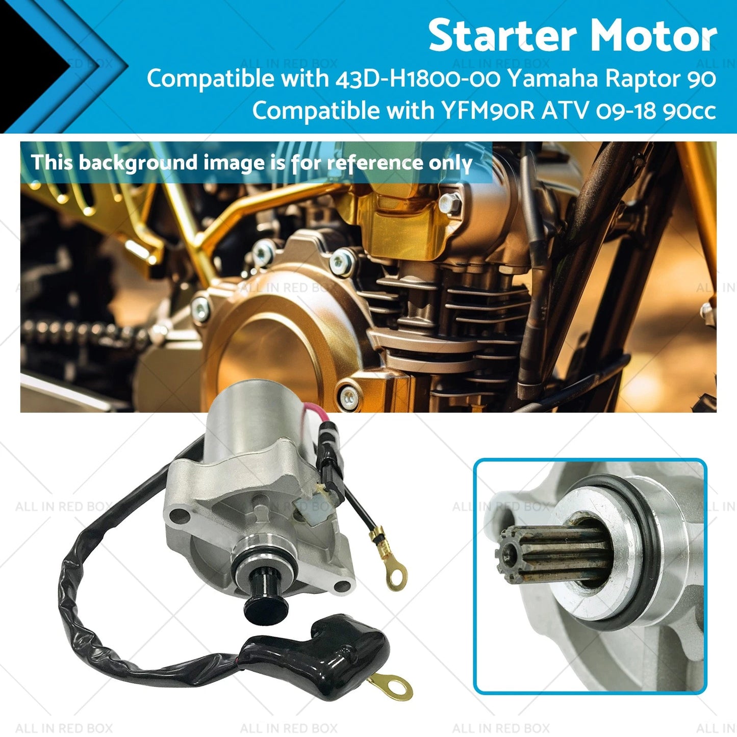 Starter Motor for Yamaha Raptor 90 YFM90R ATV (2009-2018)
