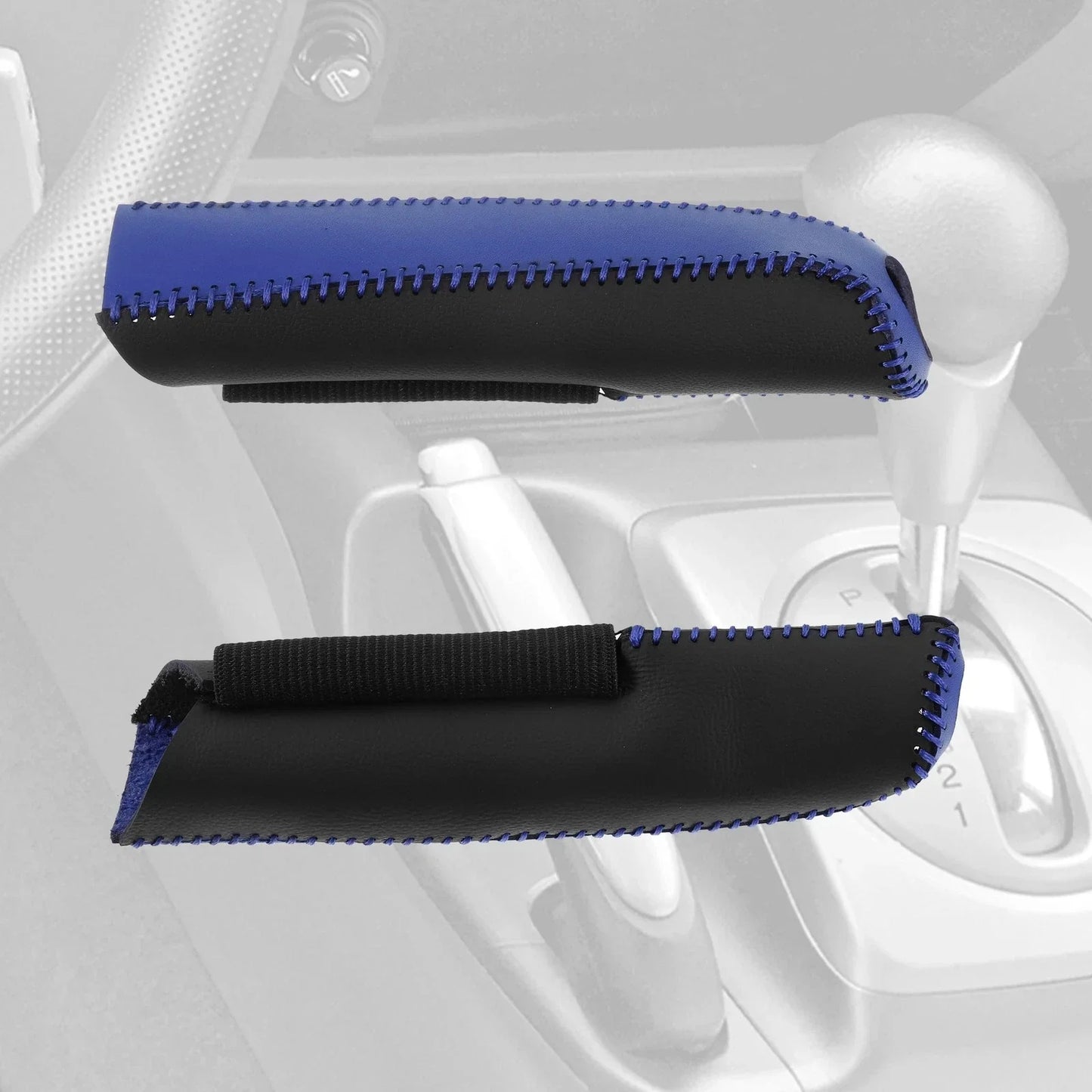 Faux Leather Handbrake Cover for Honda Civic 2006-2011 Black Blue