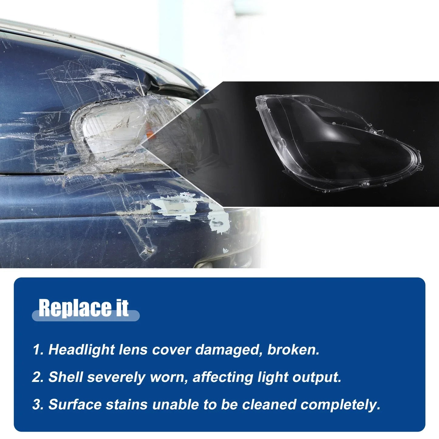 Clear Lens Covers for Mercedes W219 CLS Class (2006-2010) - 1 Pair