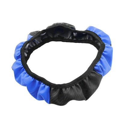 Black Blue Microfiber Leather Steering Wheel Cover 15" for SUV