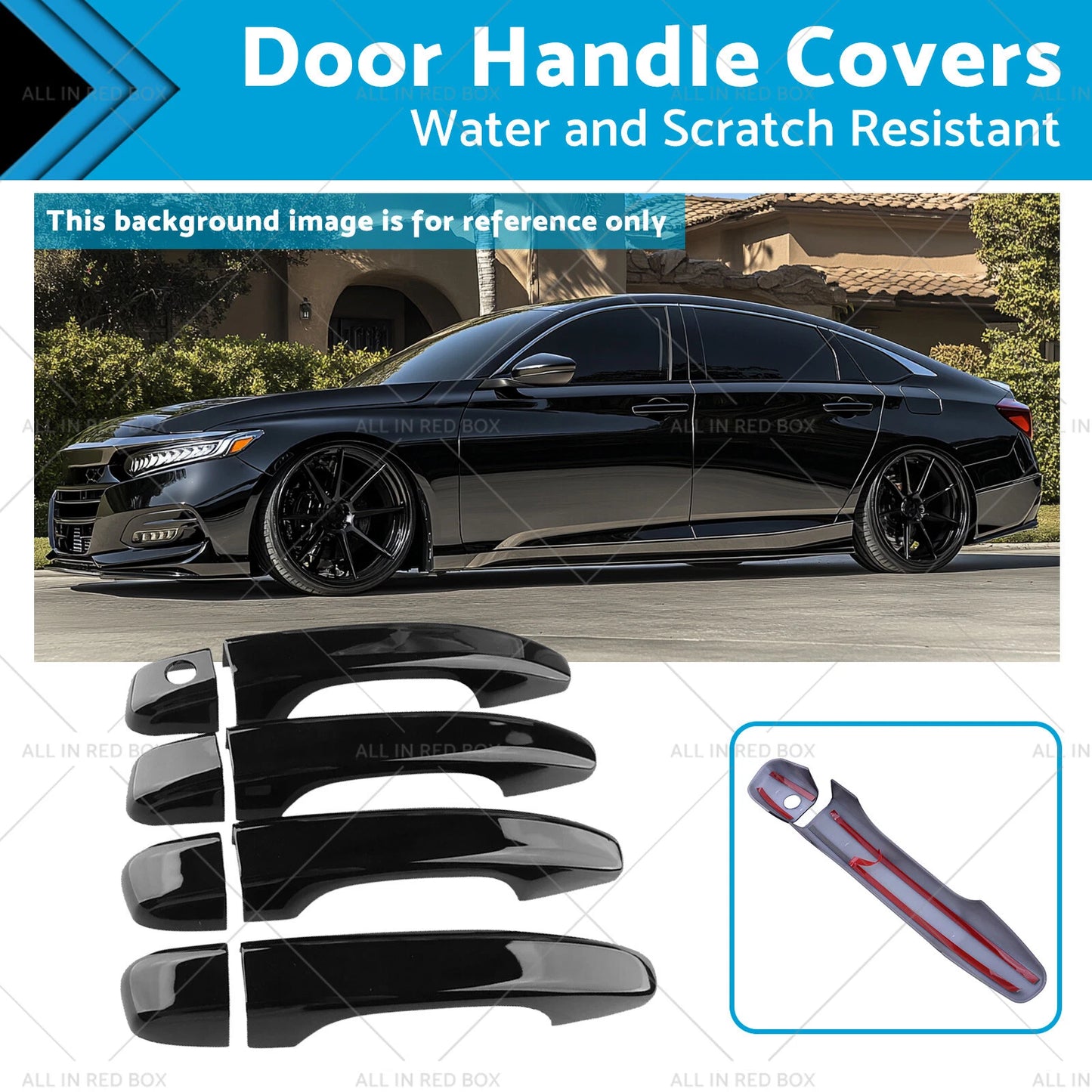 4 x Front Rear Door Handle Covers for Honda Accord (2018-2022)
