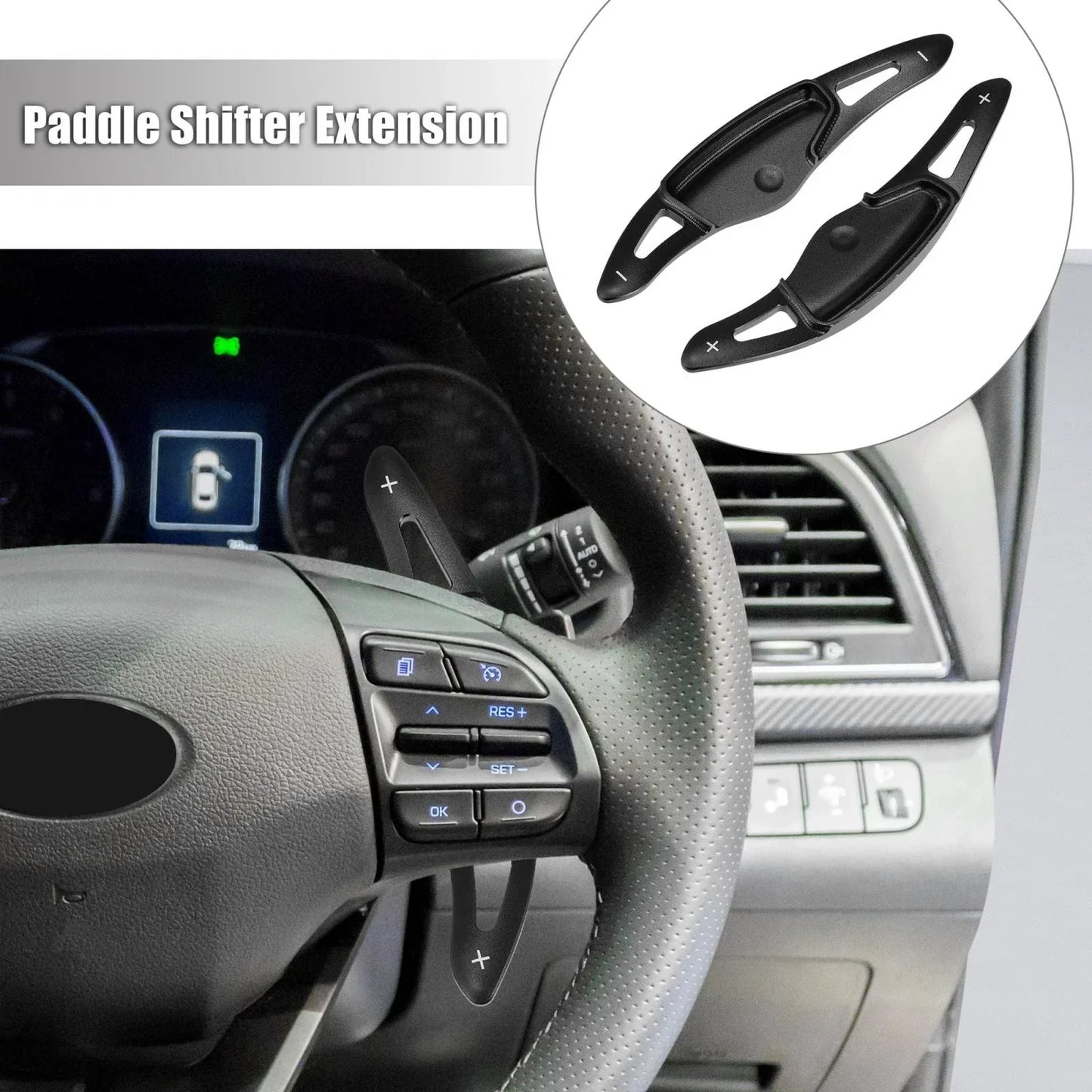 Steering Wheel Paddle Set for Hyundai Elantra Sport (2017-2019) Aluminum Black