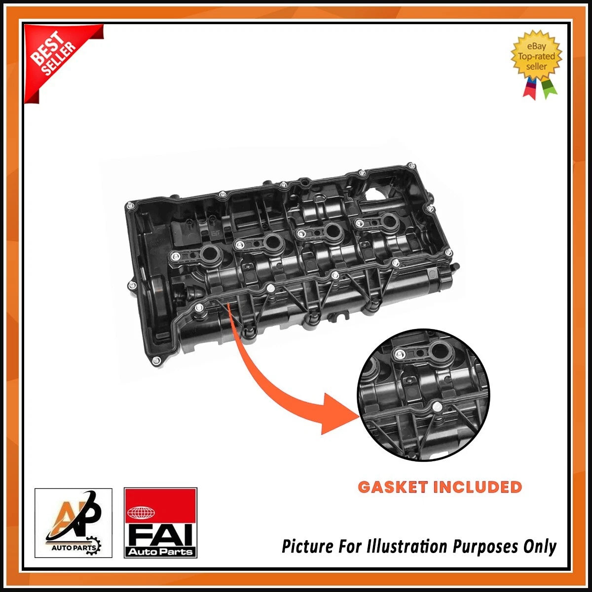 Cylinder Head Cover with Gasket Replacement for BMW 1 Series 1.6 (2004–2013)