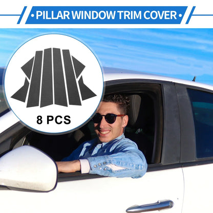 8pcs Door Pillar Window Trim for Hyundai Elantra Carbon Fiber (2017-2023)
