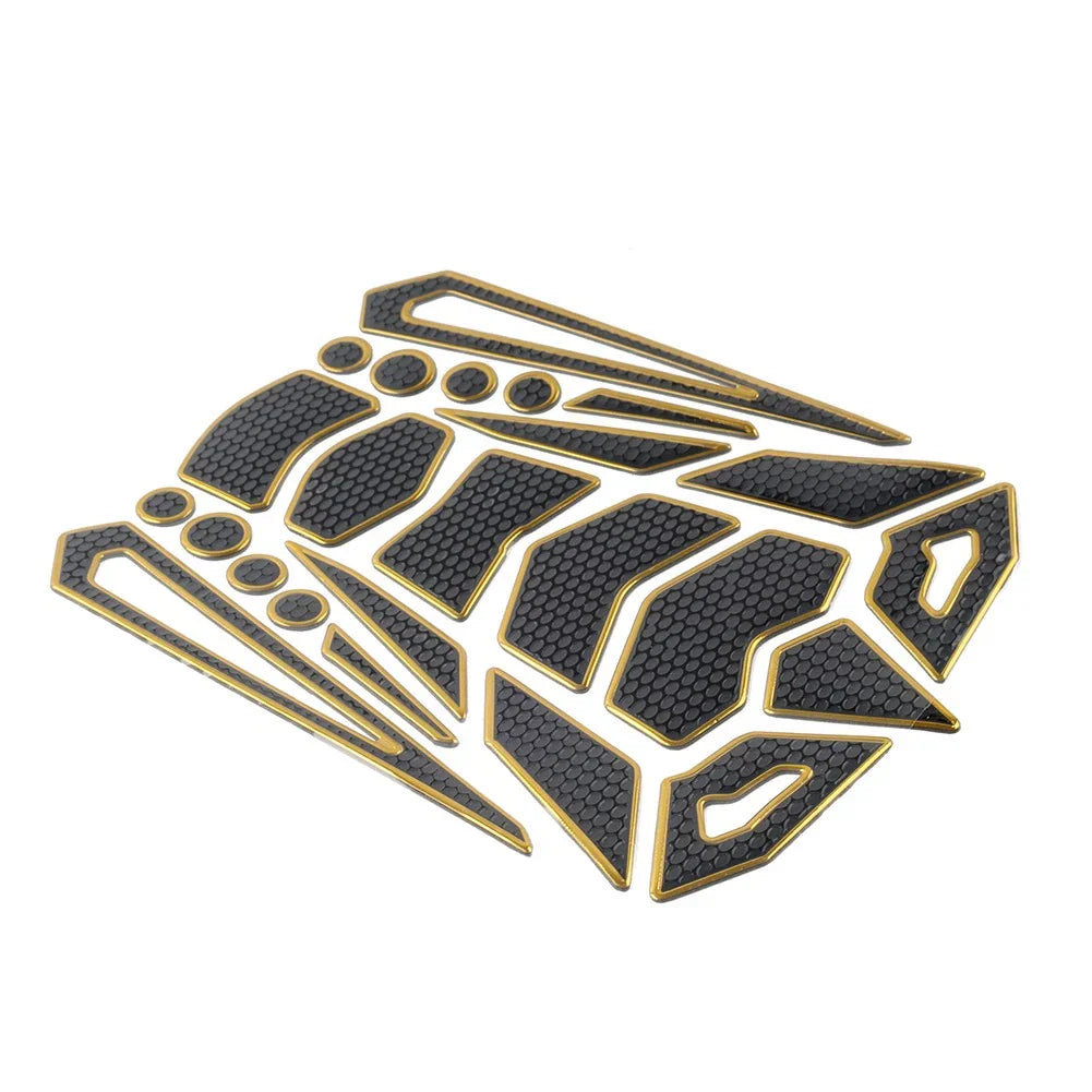 Gold Motorcycle Oil Fuel Tank Pad Cover Guard Protector Decal Sticker