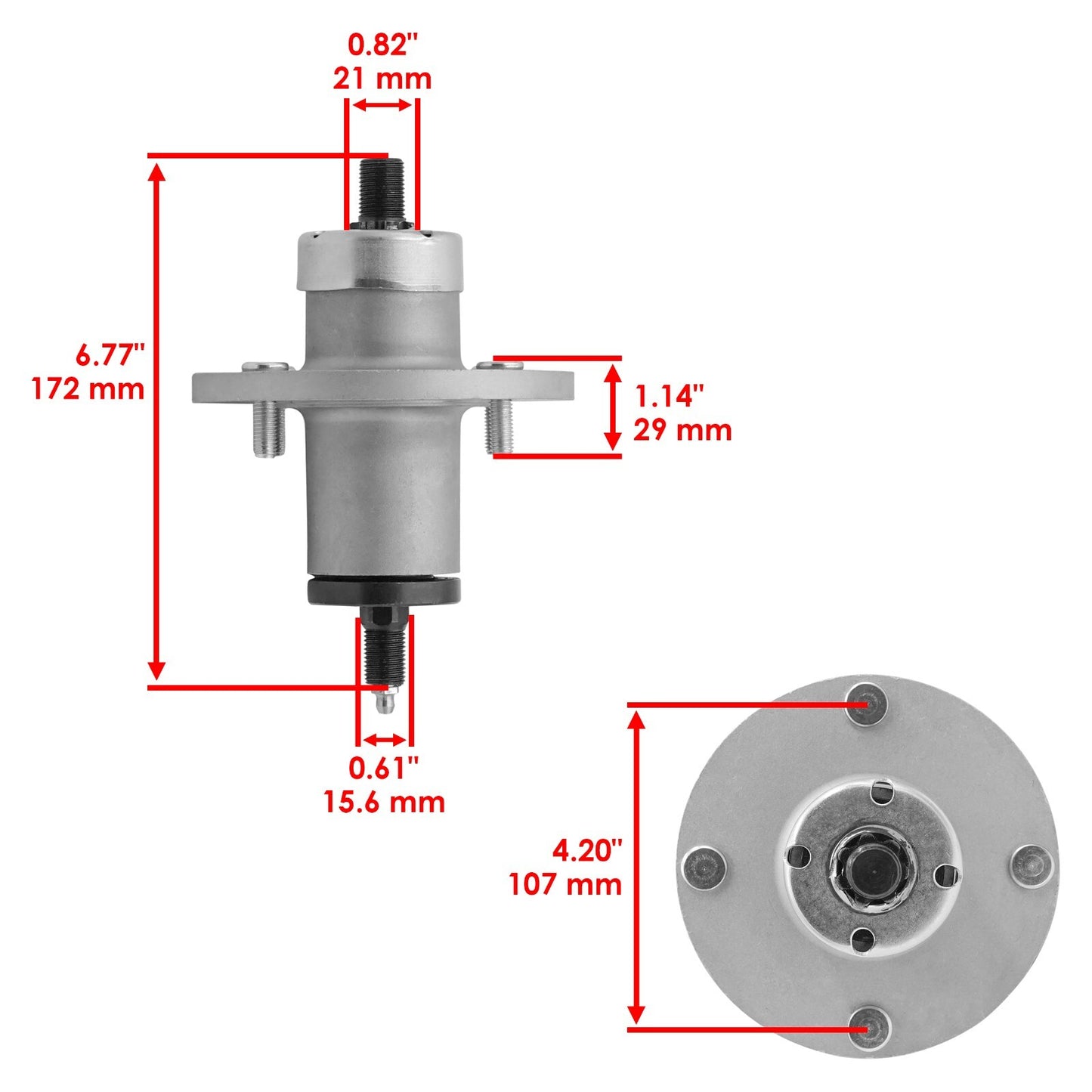 Caltric Deck Spindle with Blade and Pulley for John Deere X304 X310 (2004–2006)