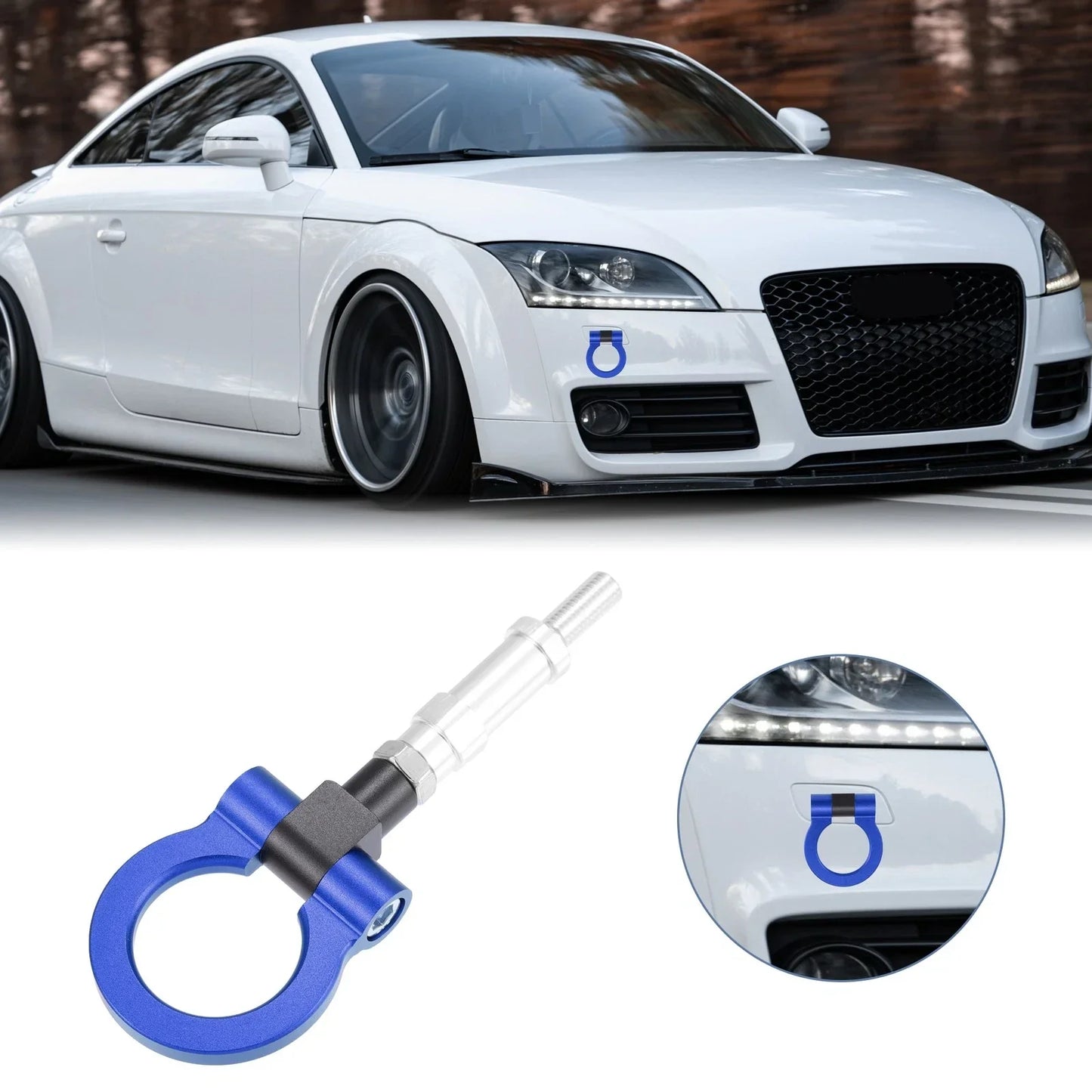 Blue Front Bumper Trailer Ring Eye Tow Hook for Honda Fit, S2000, Acura TL