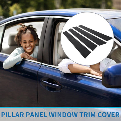 4 x Car Pillar Window Trim Covers for Porsche Panamera (2010-2016) Black Carbon Fiber