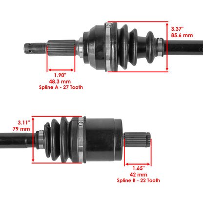 Caltric Front Right CV Axle Replacement for John Deere HPX 4X2 4X4 (Gas) (2005–2015)
